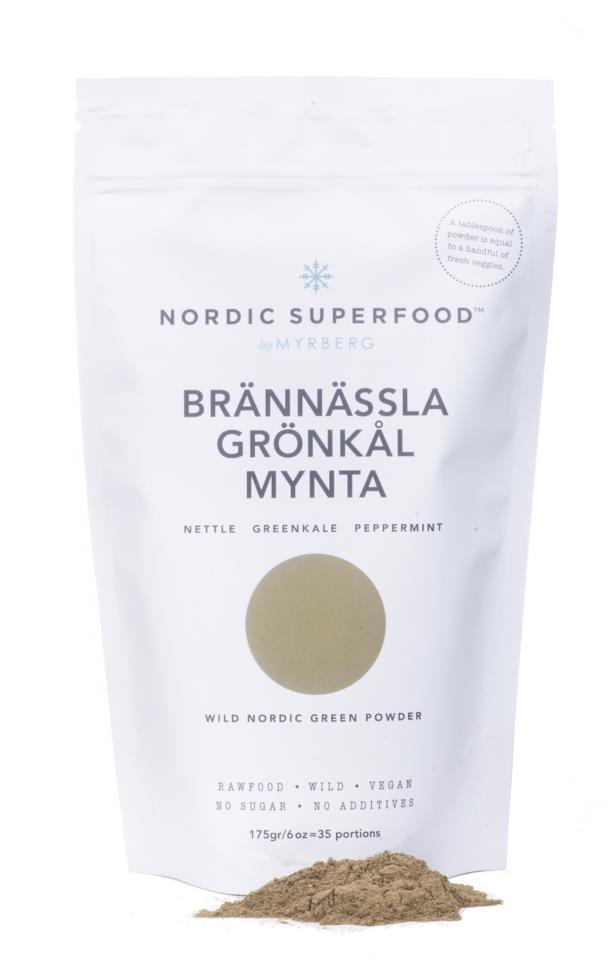Nordic Superfood Green - brännässla, grönkål, mynta 175 g