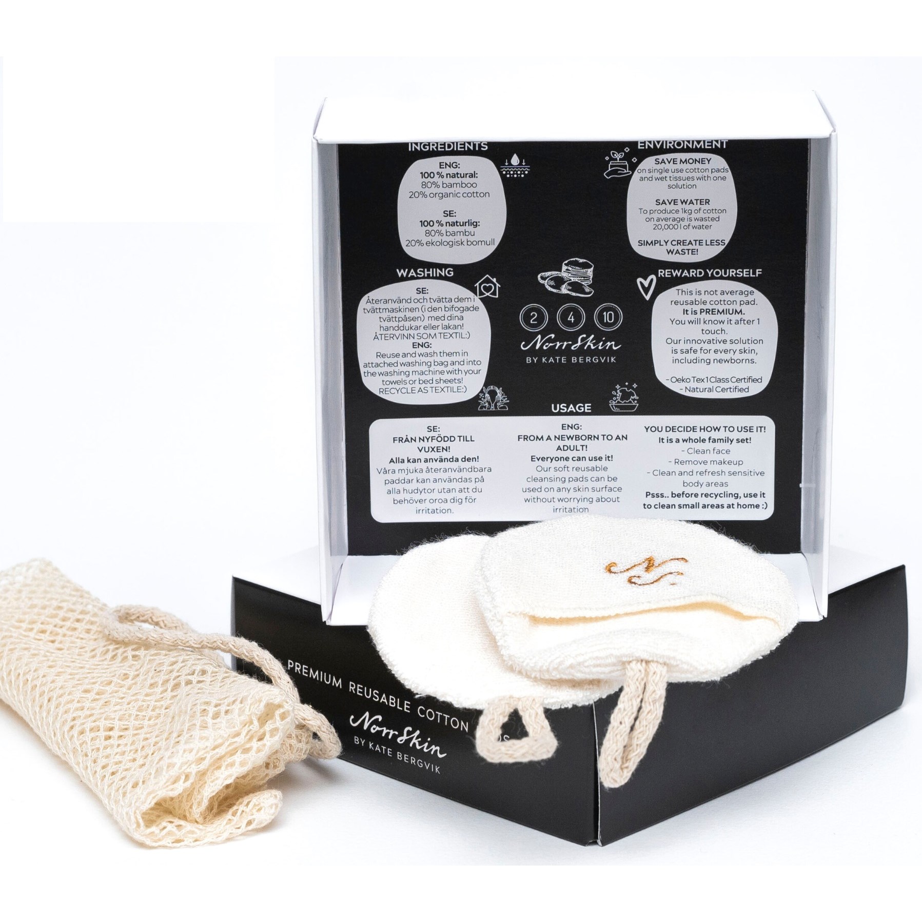Norrskin ECO Accessories Premium Reusable Cotton Pads