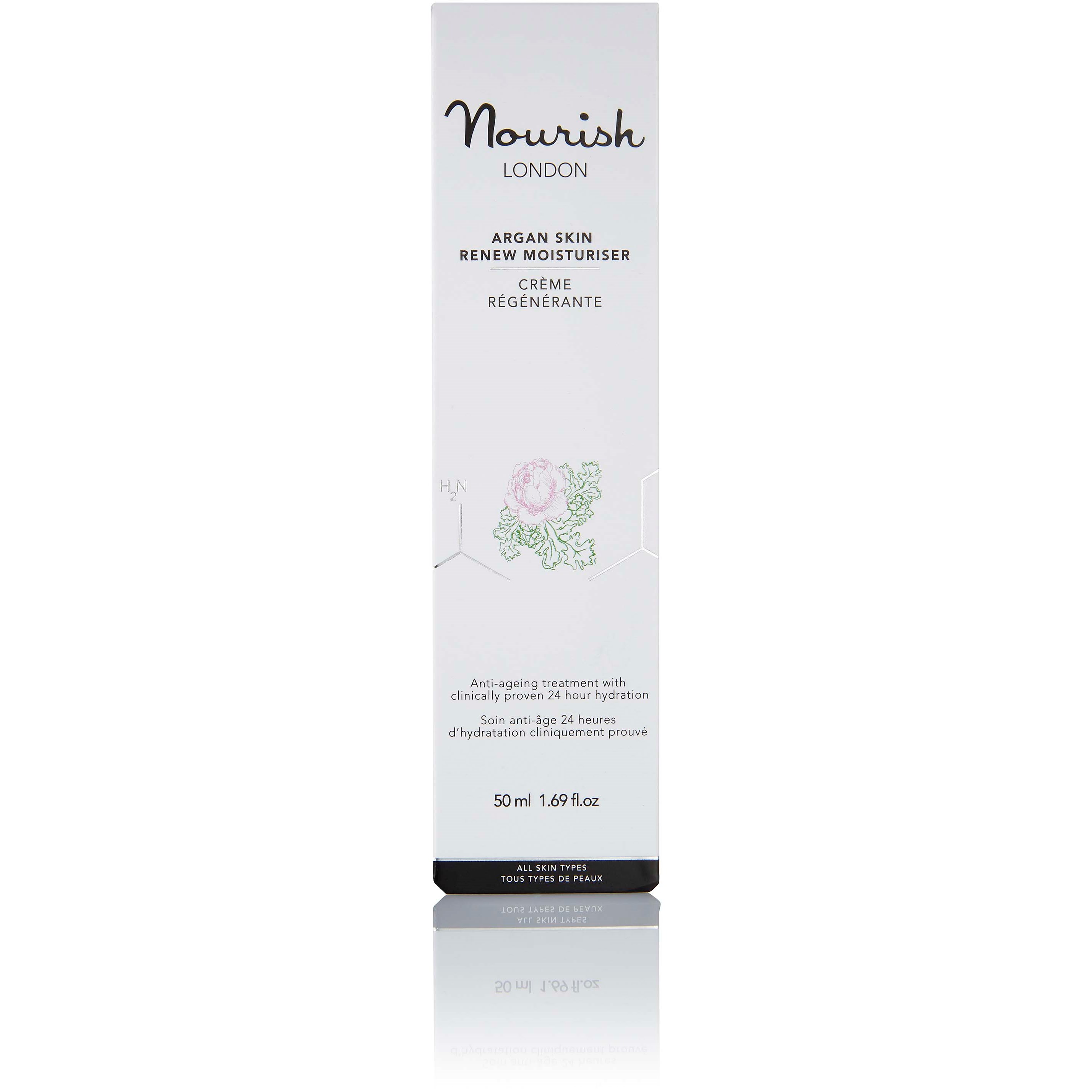 Nourish London Argan Skin Renew Moisturiser 50 ml (obrázok 3)