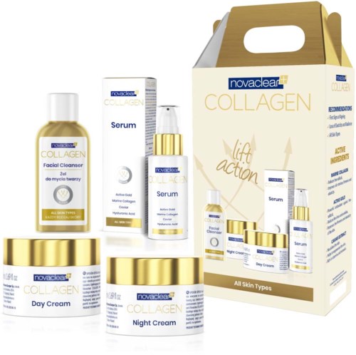 Novaclear Collagen Lift Action Kit - Day & Night Cream, Serum, Cleanser