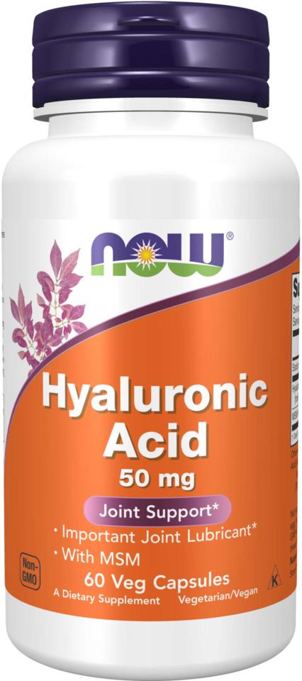 NOW  Hyaluronic Acid 50Mg + Msm 60 Vegkapslar