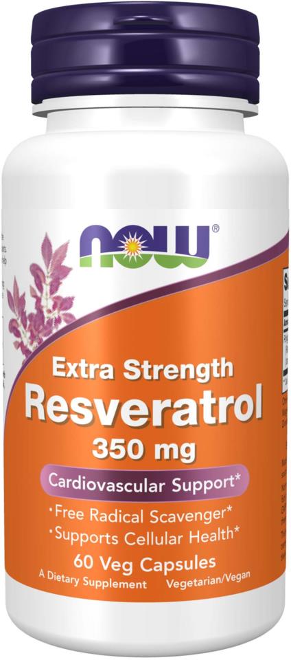 NOW  Resveratrol Extra Strength 350 Mg  60 Vegkapslar