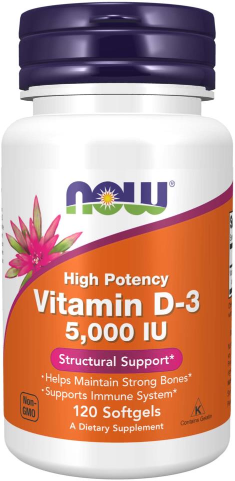 NOW Vitamin D-3 5000 Iu 120 Softgels