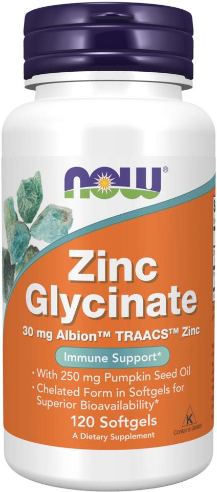 NOW Zinc Glycinate 30 Mg 120 Softgels