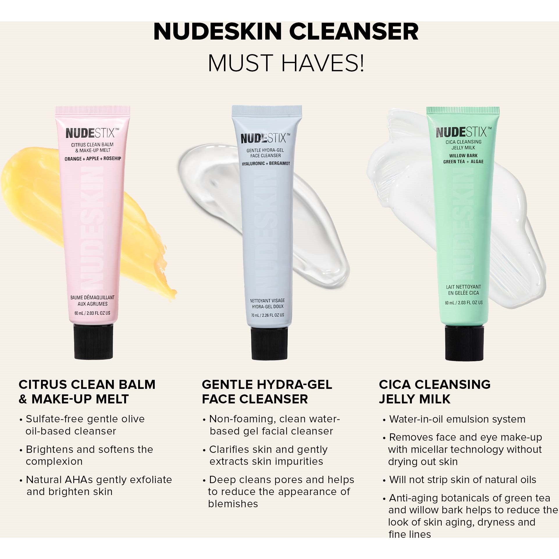 Nudestix Cica Cleansing Jelly Milk 60 ml (obrázok 8)