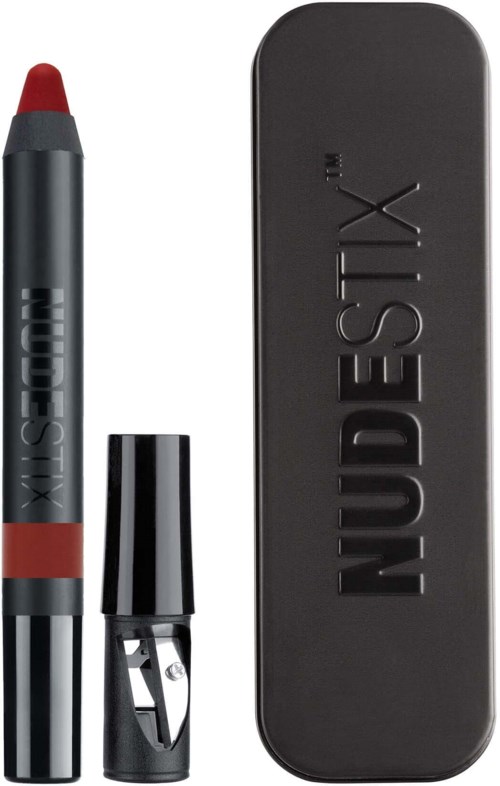 Ein MudiX-Stift mit schwarzem Etui, roter Spitze und silberner Klammer.