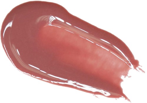 Ein Streifen pinker Lippenstift auf weißem Hintergrund.