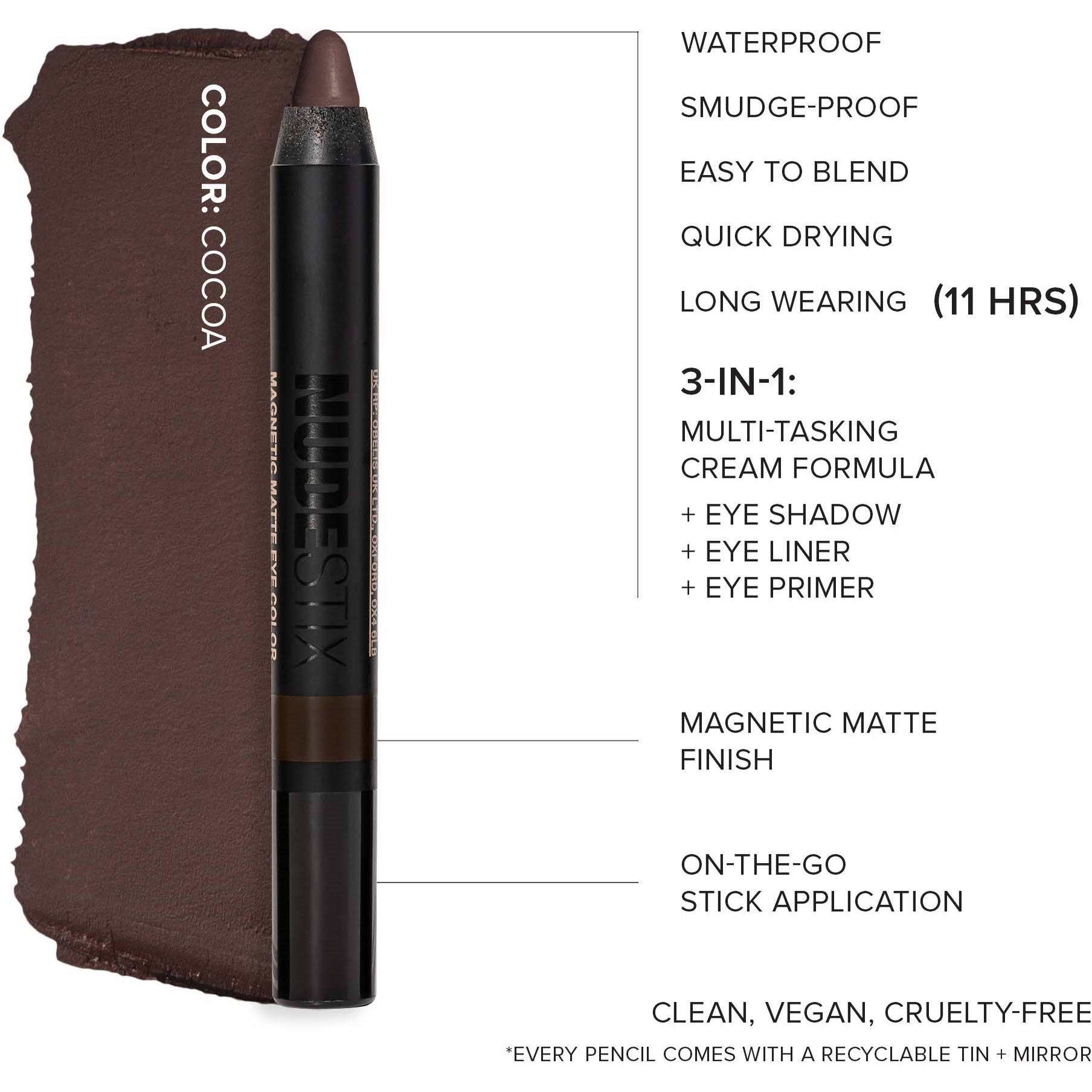 Nudestix Magnetic Matte Eye Color Cocoa (obrázok 5)