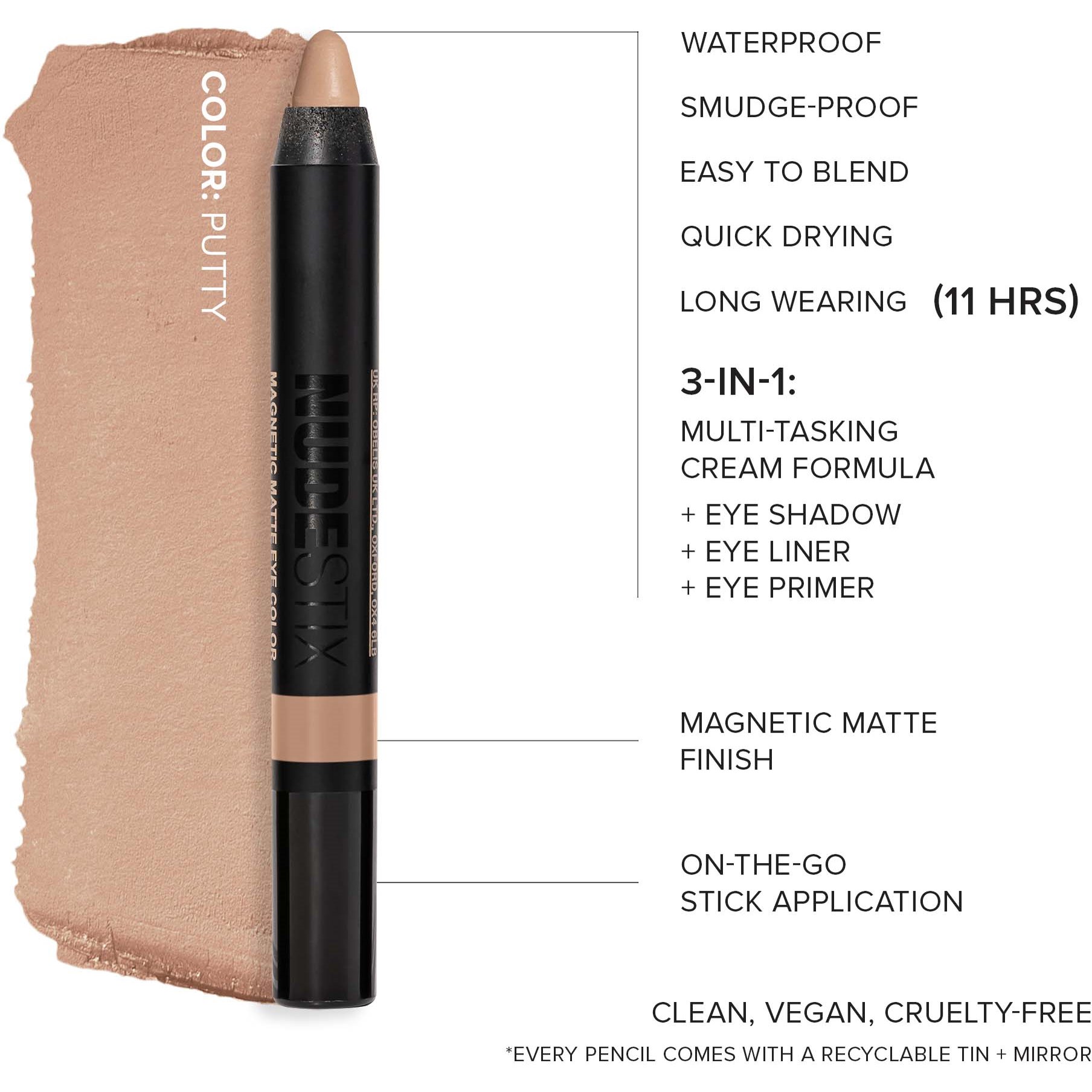 Nudestix Magnetic Matte Eye Color Putty (obrázok 5)