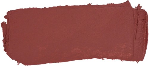 Ein großer, unregelmäßiger, braune Farbstrich auf weißem Hintergrund.