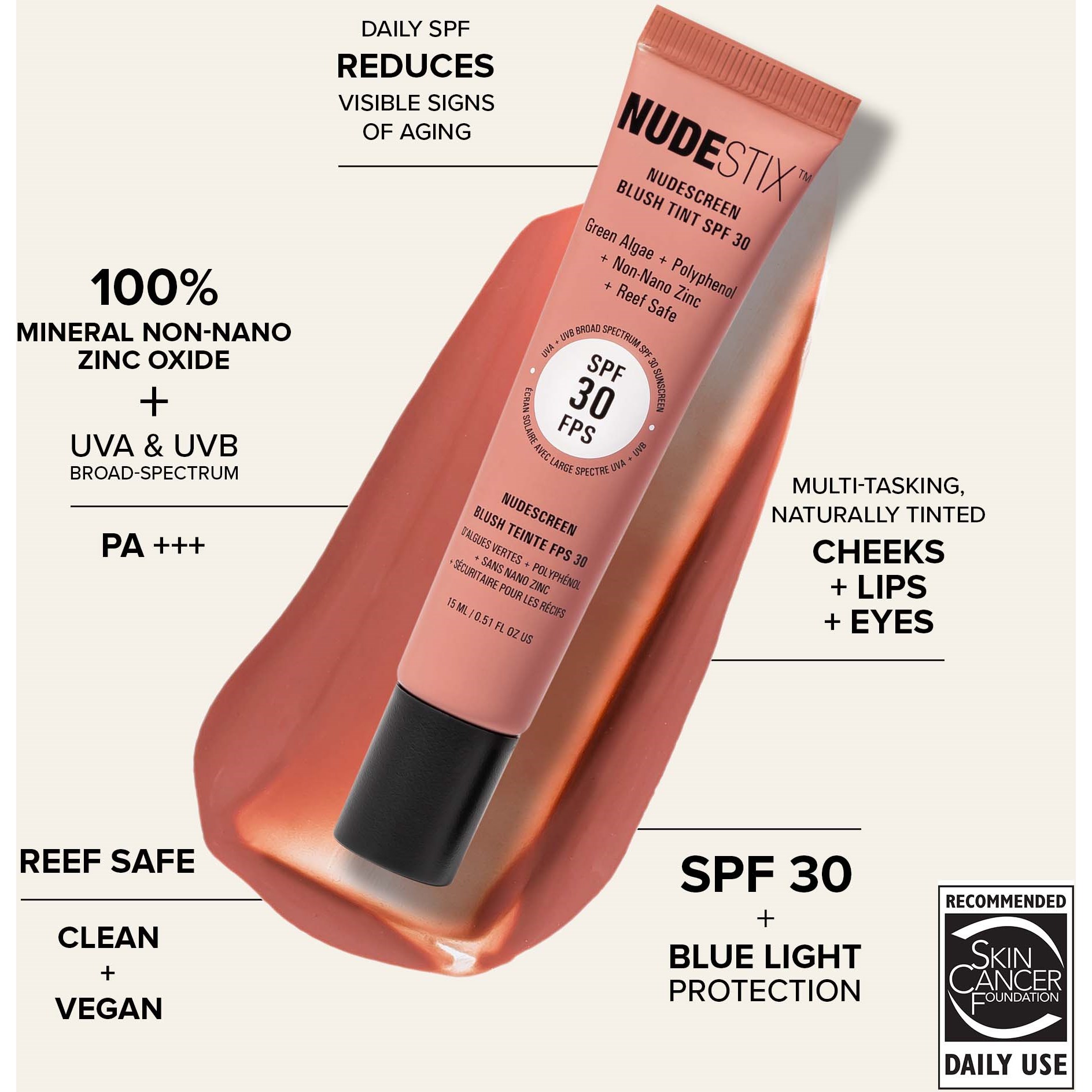 Nudestix Nudescreen Blush Tint SPF 30 Sunkissed (obrázok 6)