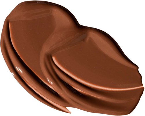 Ett streck av mjölkchoklad med slät, glänsande yta och kurvig form.