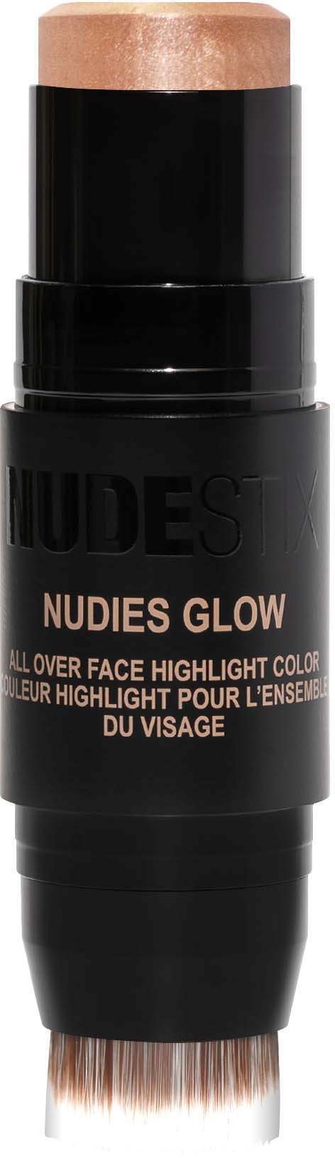 Meikkituote nimeltä 'Nudies Glow' korostamaan kasvonpiirroksia vaalean, nudesävyn kanssa.