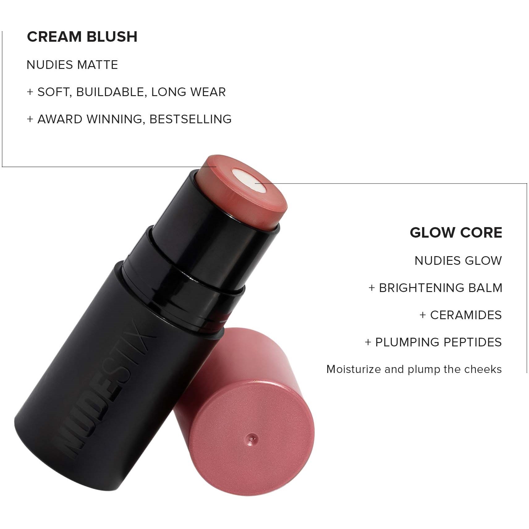 Nudestix Nudies Matte + Glow Core Blush Bling (obrázok 4)