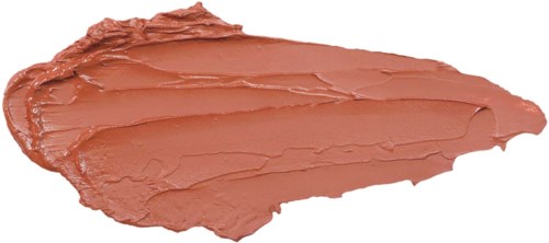 Ein Streifen von pinkfarben-bleibender Make-up oder Foundation, aufgetragen mit einem Pinsel oder Spatel.