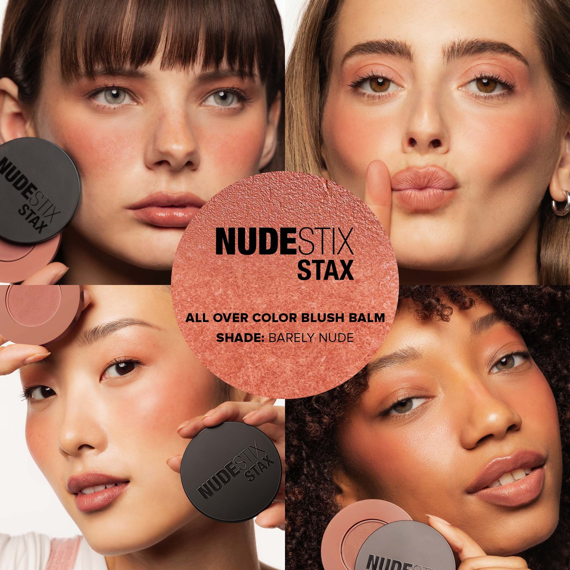 Nudestix Stax All Over Color Blush Balm Barely Nude (obrázok 3)