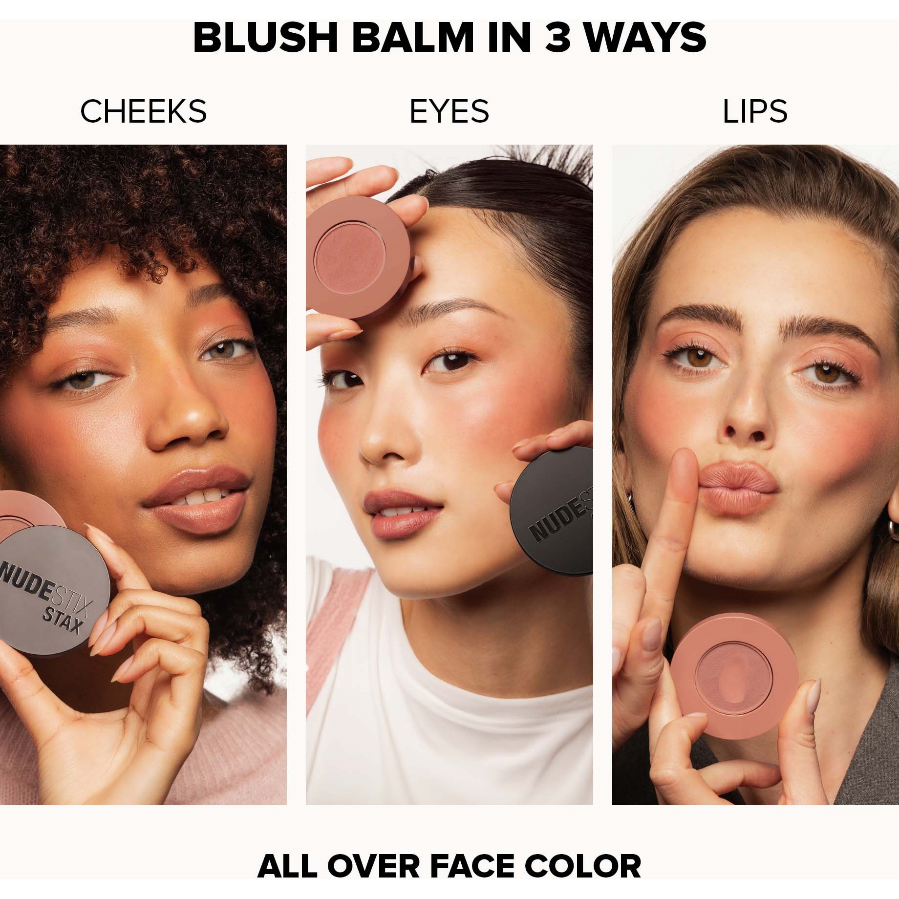Nudestix Stax All Over Color Blush Balm Barely Nude (obrázok 5)