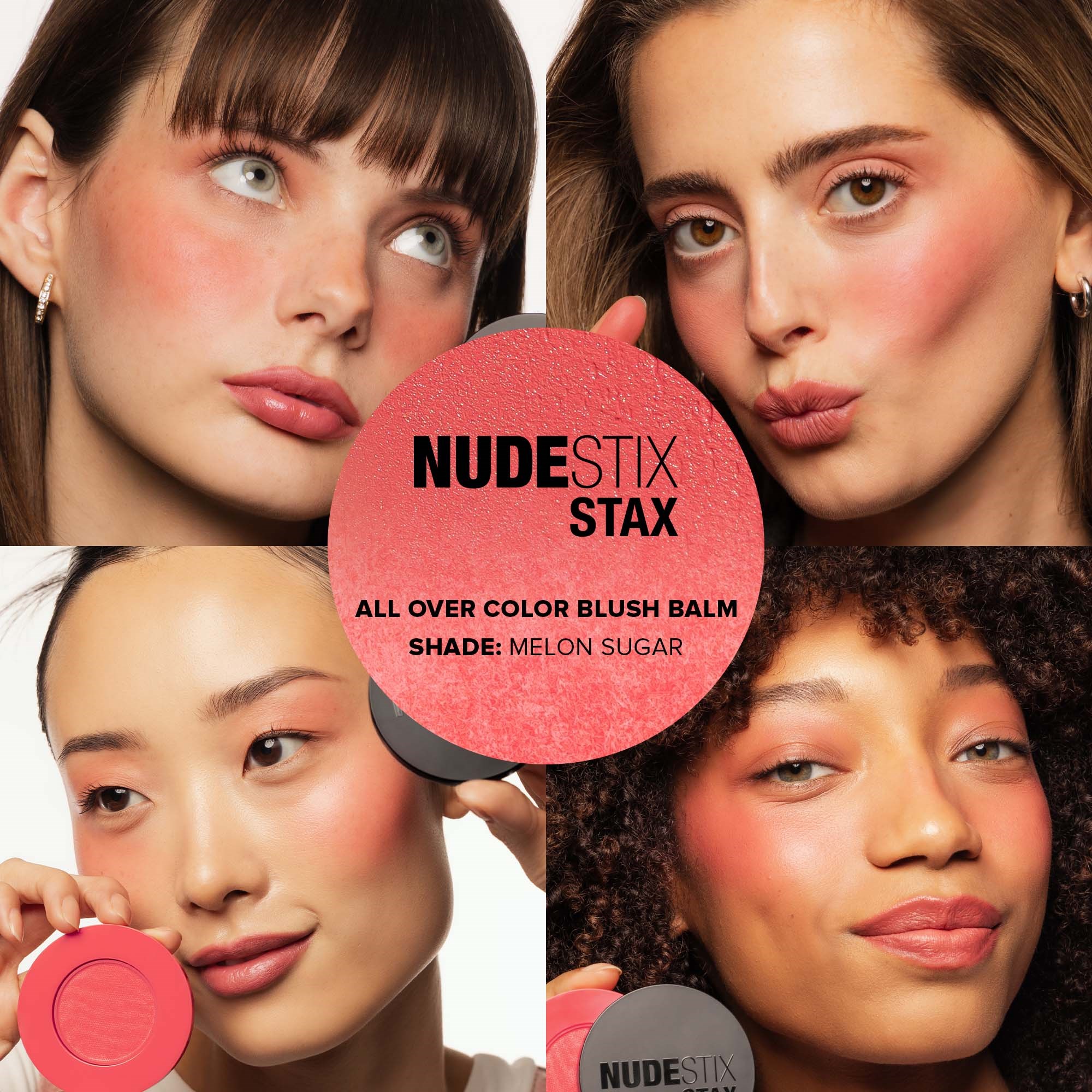 Nudestix Stax All Over Color Blush Balm Melon Sugar (obrázok 3)