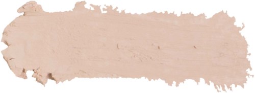 Beige tai vaalean ruskea vaakasuora raita maalista tai meikistä valkoisella taustalla.