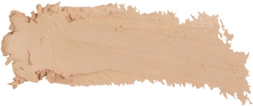 Ein Streifen aus beige oder hellbrauner Make-up oder Creme, ungleichmäßig verteilt.