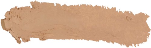 Ein beige-farbener Fleck oder Pinselstrich auf schwarzem Hintergrund, unregelmäßige Kanten. Es sieht aus wie ein gemalter Pinselstrich.