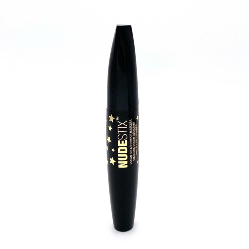 Ein schwarzer Mascara-Roller mit goldenen Sternen und der Aufschrift 'NUDESTIX'.