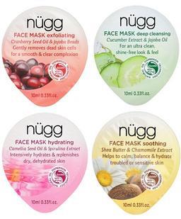 Nügg Face Mask 4-PACK Soothe Exfoliate Hydrate Cleanse
