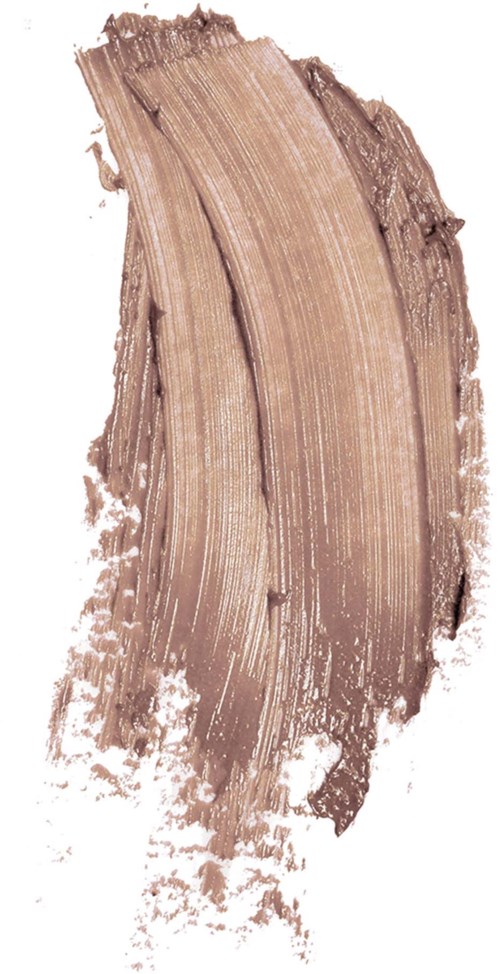 Ett beige färgat penseldrag med synlig struktur och ojämna kanter.