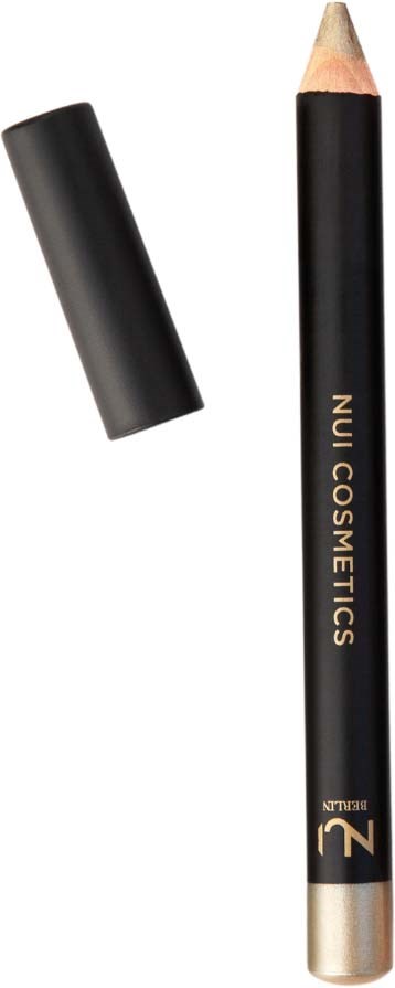 En svart ögonpenna med tydlig skyddsplast, märkt NUI COSMETICS, och en spetsad udd.