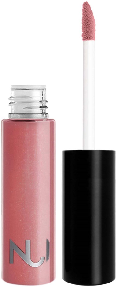 Ein rosa Lippenstift mit schwarzem und weißem Deckel und Applikator.