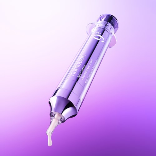 A purple and clear syringe with a drop of liquid at the tip, labeled in white text, on a purple background.