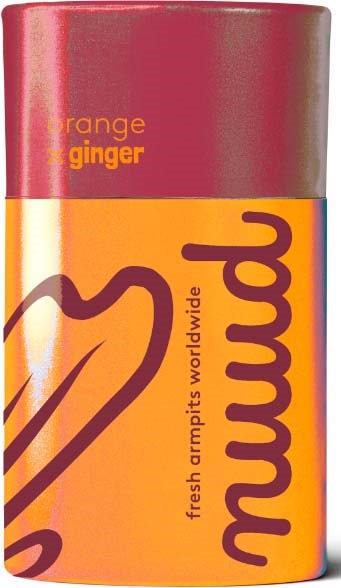 A small, orange book with a pink and gray cover, featuring the word 'mumu' and the phrase 'fresh armpits worldwide.'