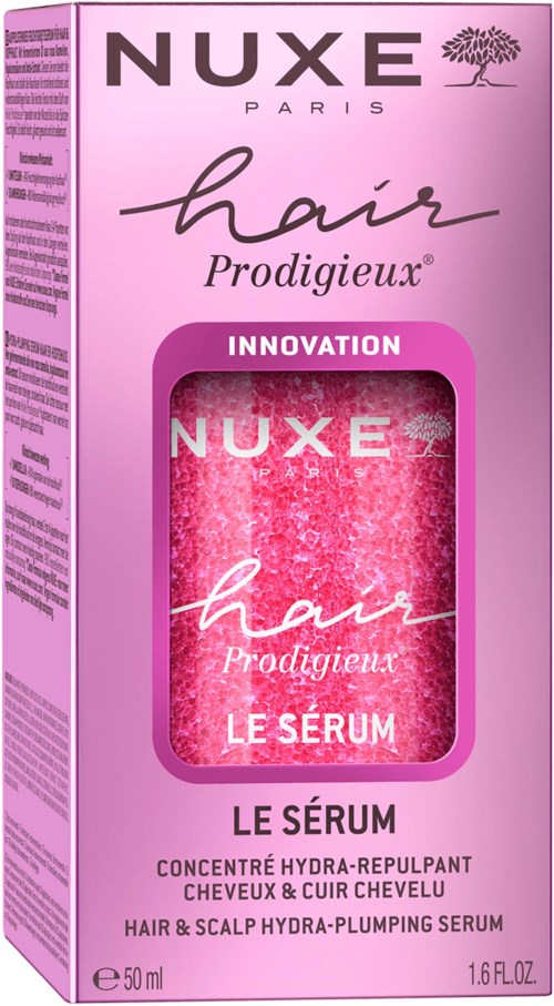 Een roze doos met haarserum, van NUXE Paris, 50 ml.