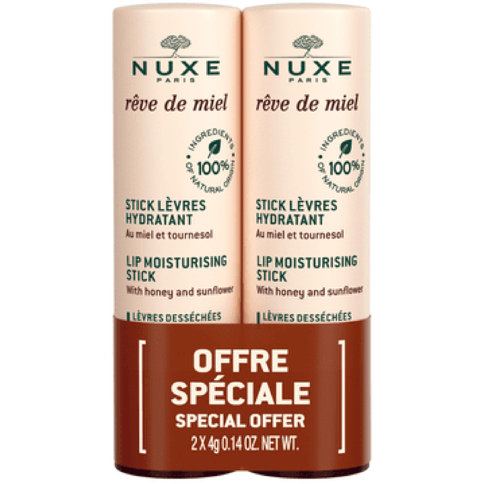 Nuxe Reve De Miel Lip Stick Duopack 2 x 4 g