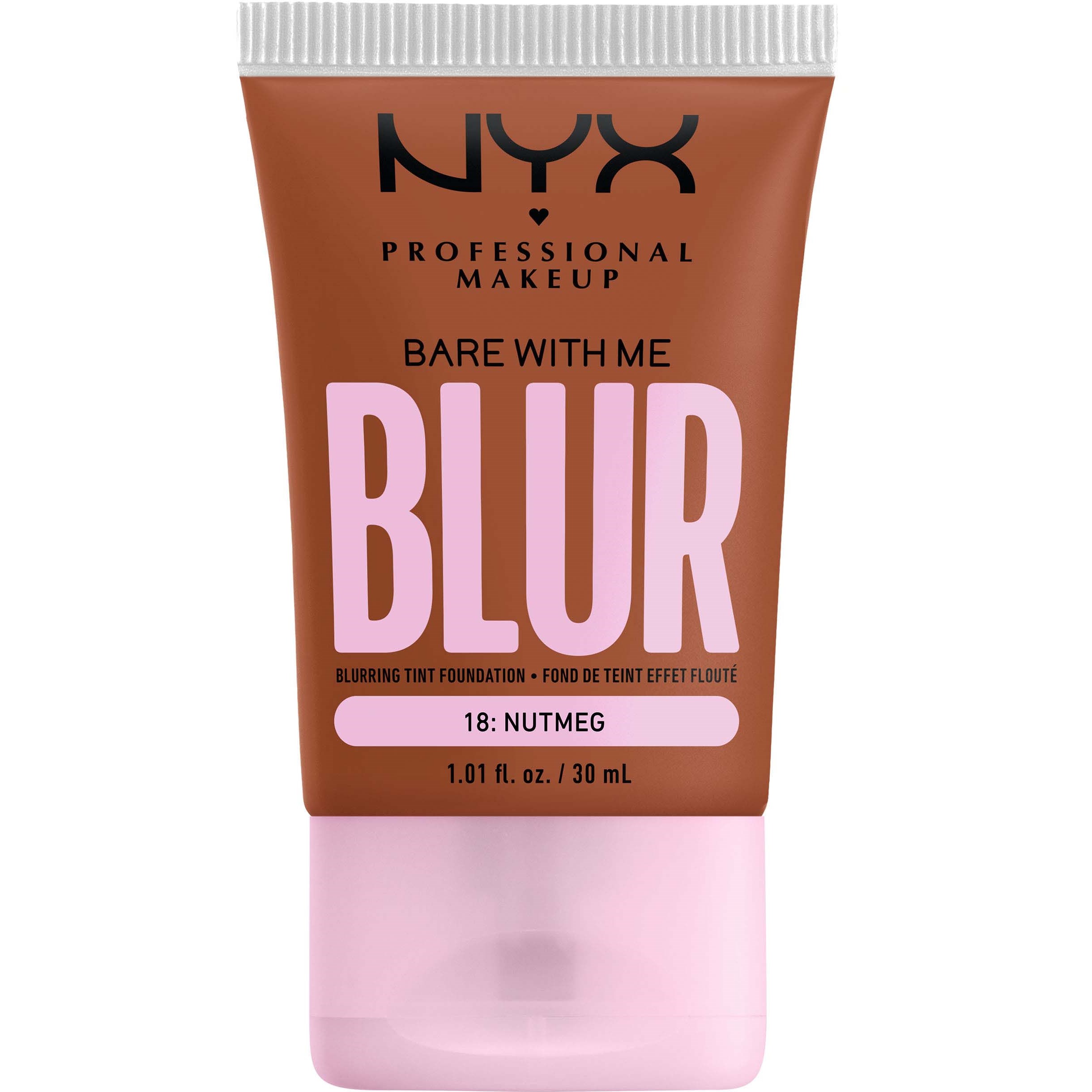 Läs mer om NYX PROFESSIONAL MAKEUP Bare With Me Blur Tint Foundation 18 Nutmeg