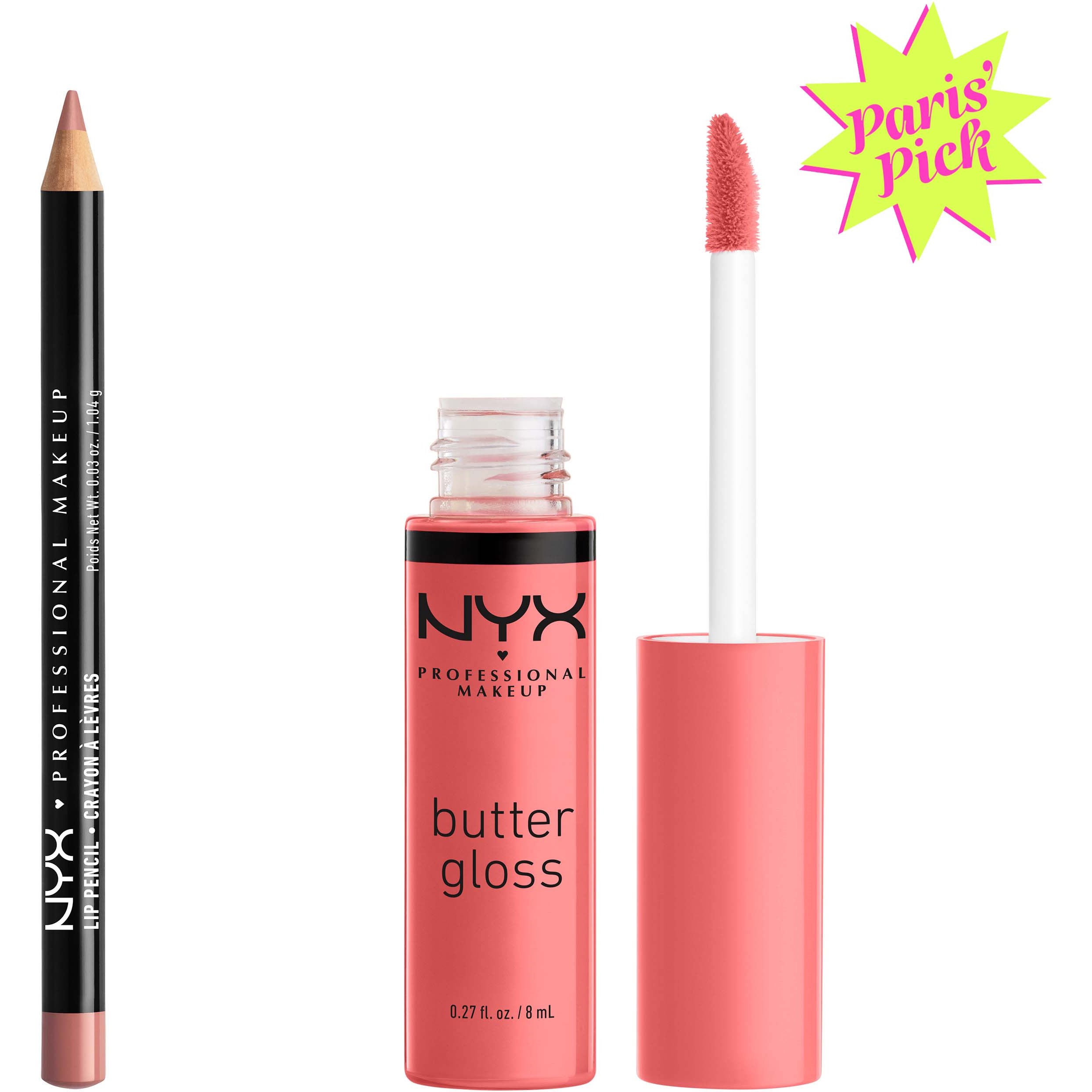 NYX PROFESSIONAL MAKEUP Butter Special Lip Combo 858 Nude Pink + 05 Creme Brulee