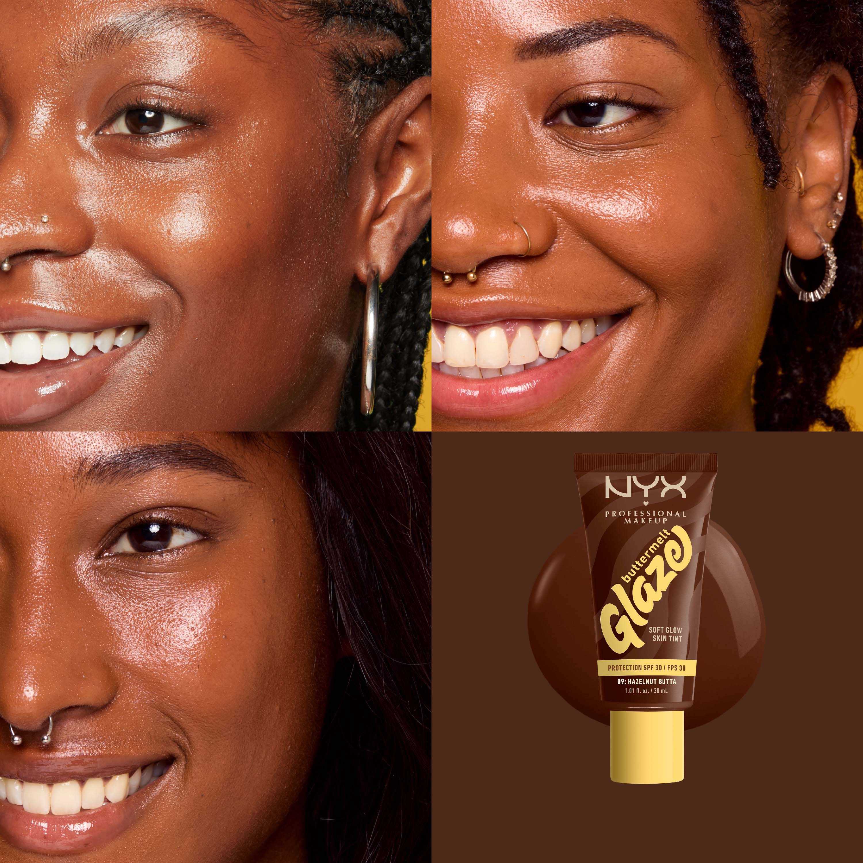 NYX PROFESSIONAL MAKEUP Buttermelt Glaze Skin Tint 09 Hazelnut Butta (obrázok 3)