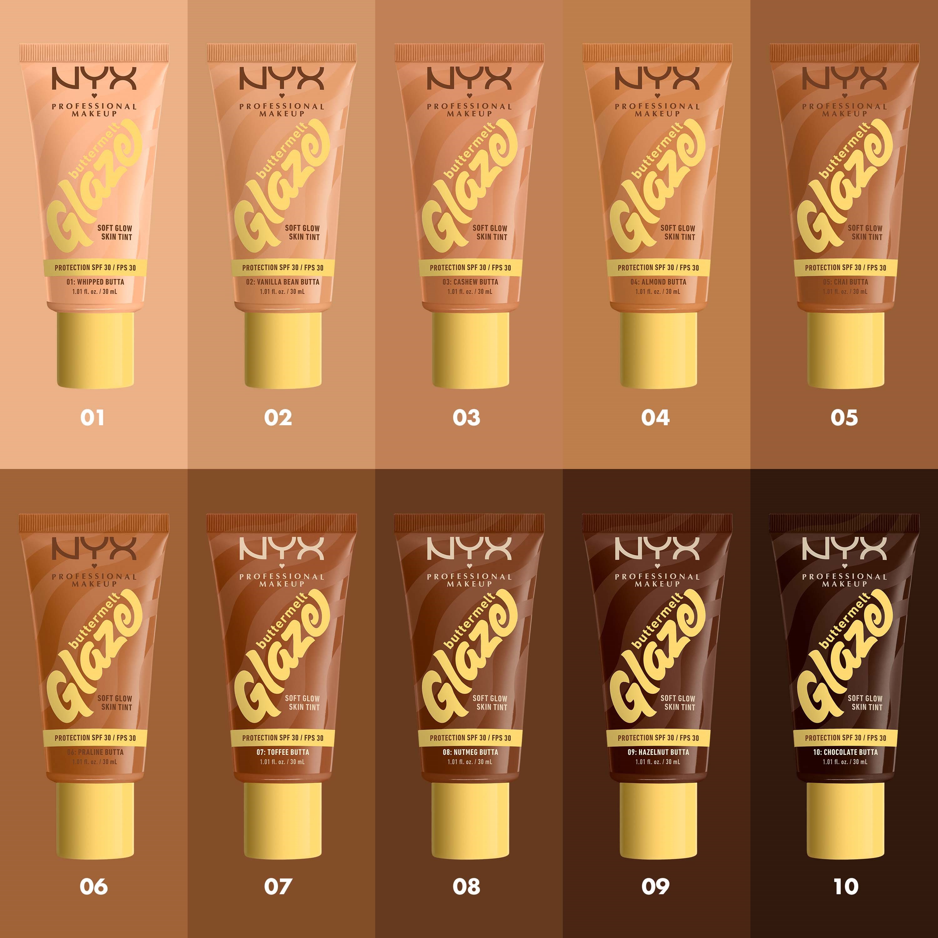NYX PROFESSIONAL MAKEUP Buttermelt Glaze Skin Tint 09 Hazelnut Butta (obrázok 7)