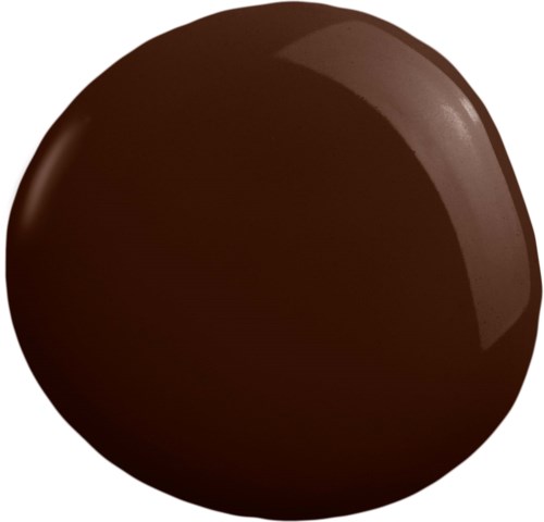 En rund sjokolade med blank overflate.