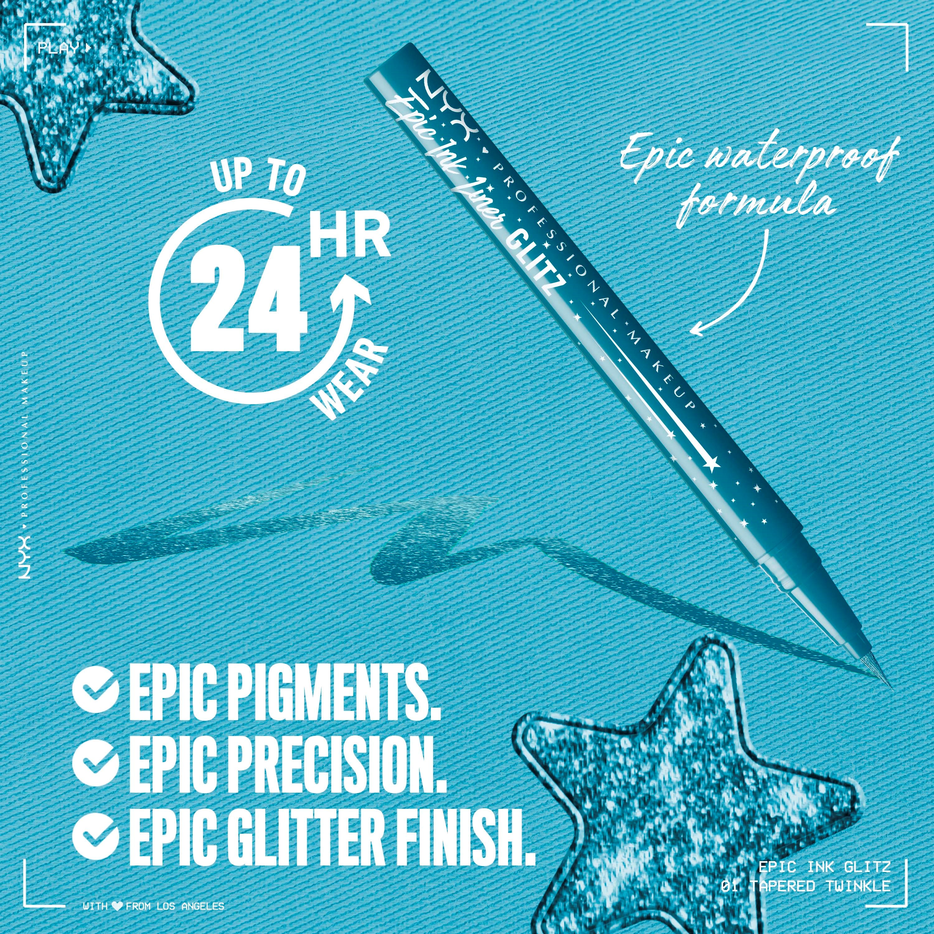 NYX PROFESSIONAL MAKEUP Epic Ink Liner Glitz Waterproof 01 Tapered Twi (obrázok 4)