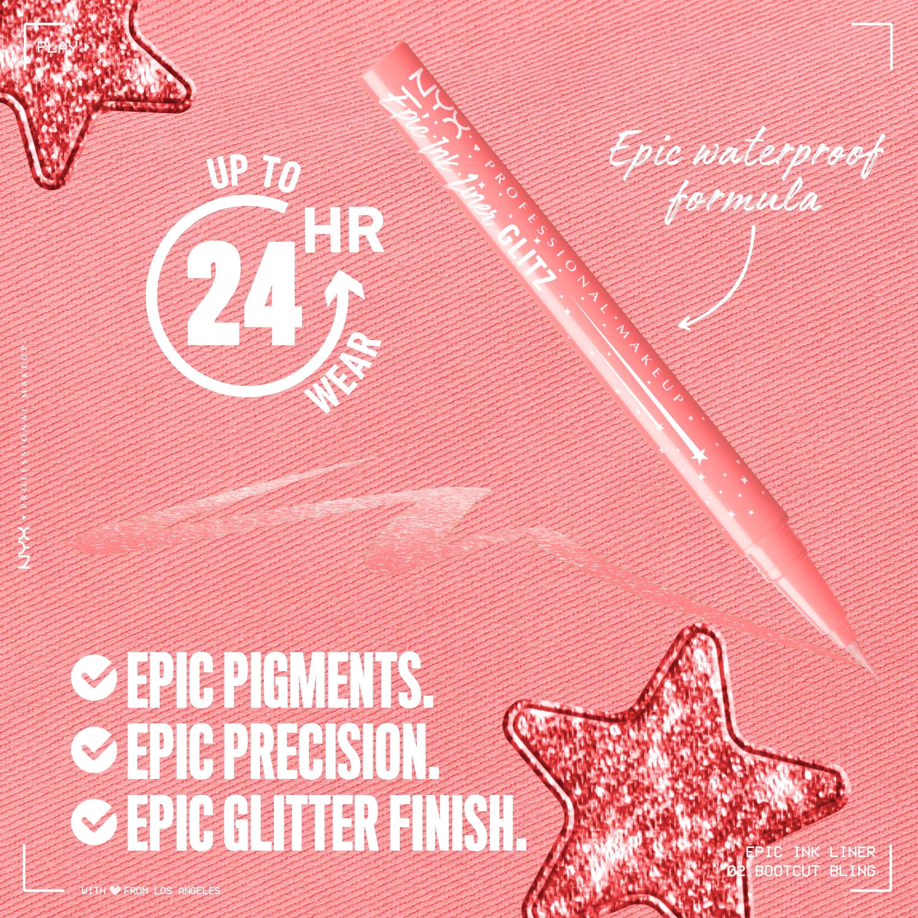 NYX PROFESSIONAL MAKEUP Epic Ink Liner Glitz Waterproof 02 Bootcut Bli (obrázok 4)