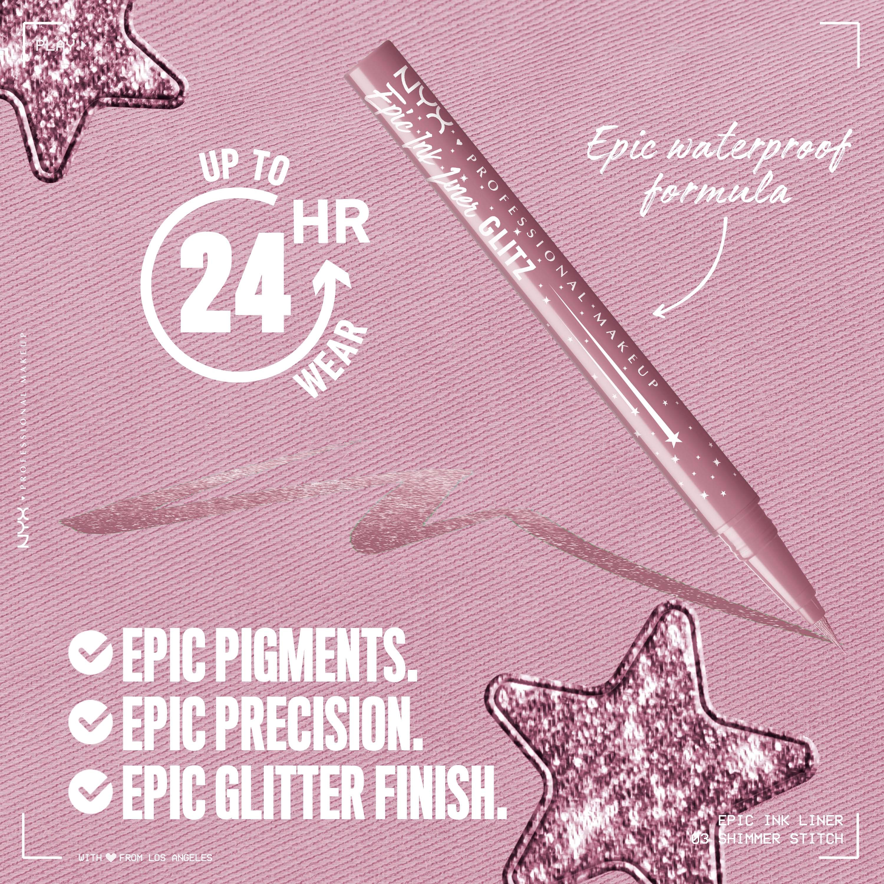 NYX PROFESSIONAL MAKEUP Epic Ink Liner Glitz Waterproof 03 Shimmer Sti (obrázok 4)