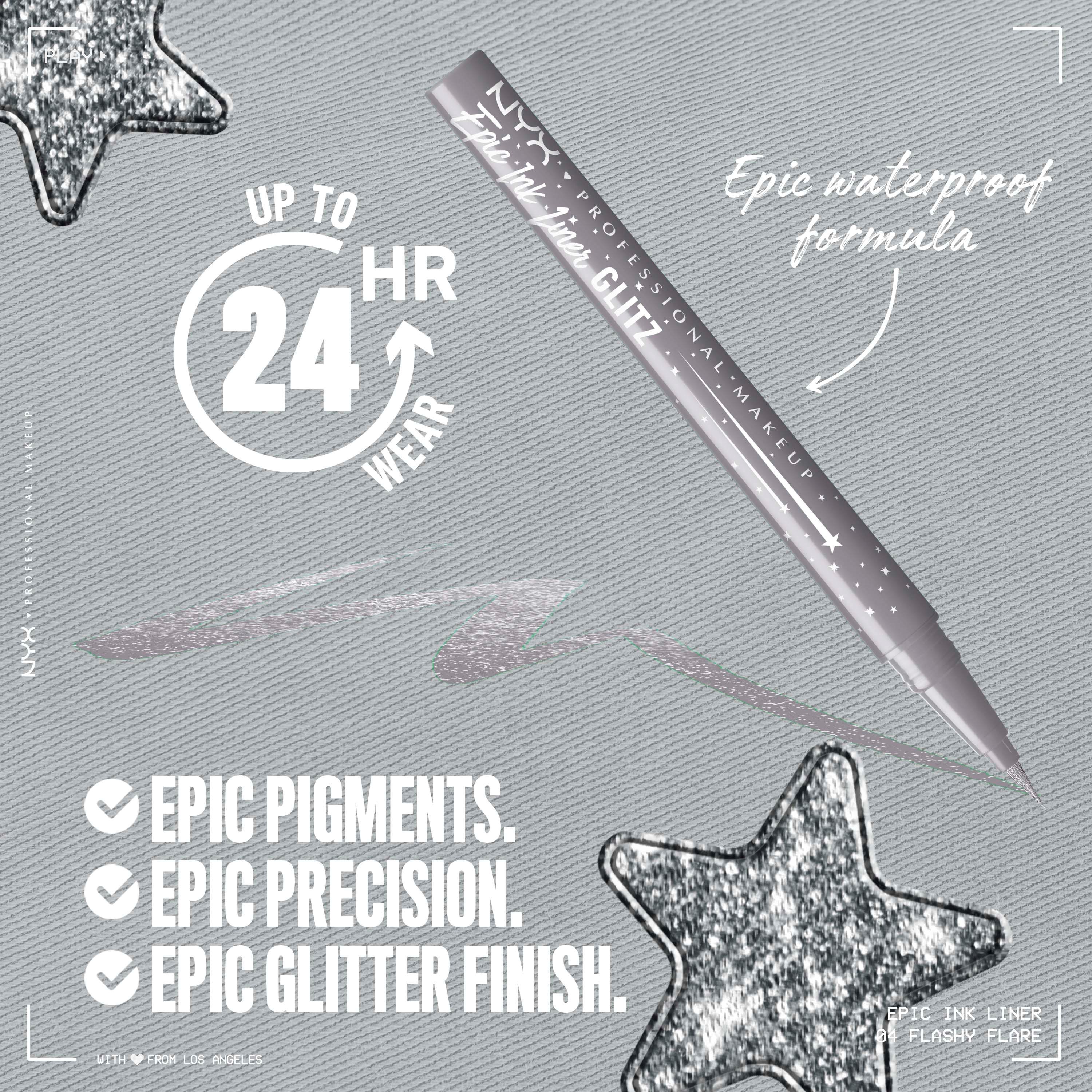 NYX PROFESSIONAL MAKEUP Epic Ink Liner Glitz Waterproof 04 Flashy Flar (obrázok 4)