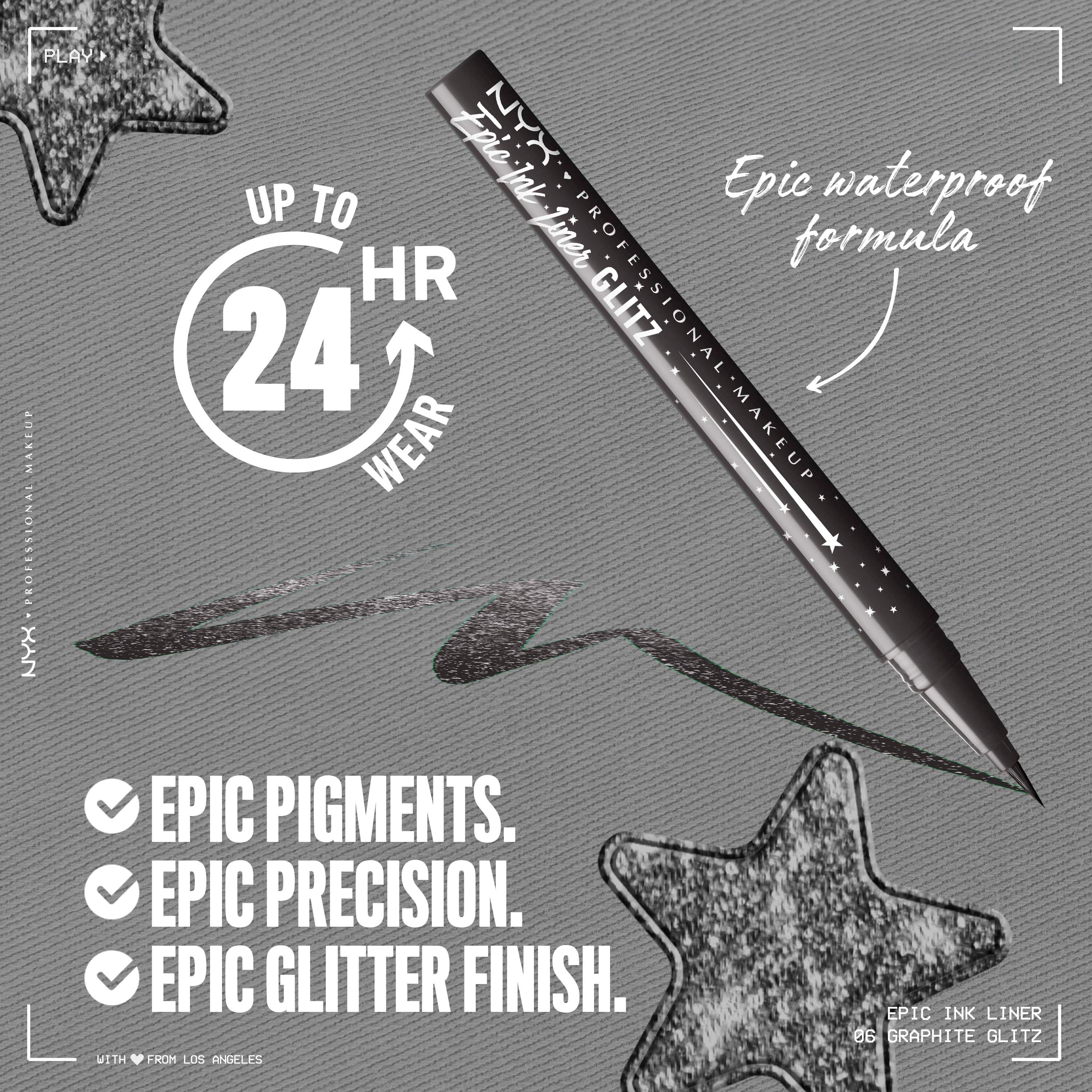 NYX PROFESSIONAL MAKEUP Epic Ink Liner Glitz Waterproof 06 Graphite Gl (obrázok 4)