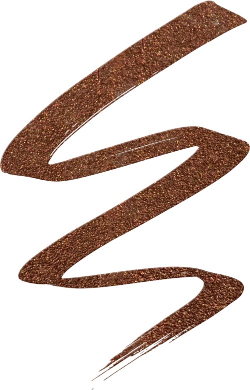 A brown, glittery, zigzag line with a smooth edge and a brush stroke tail.