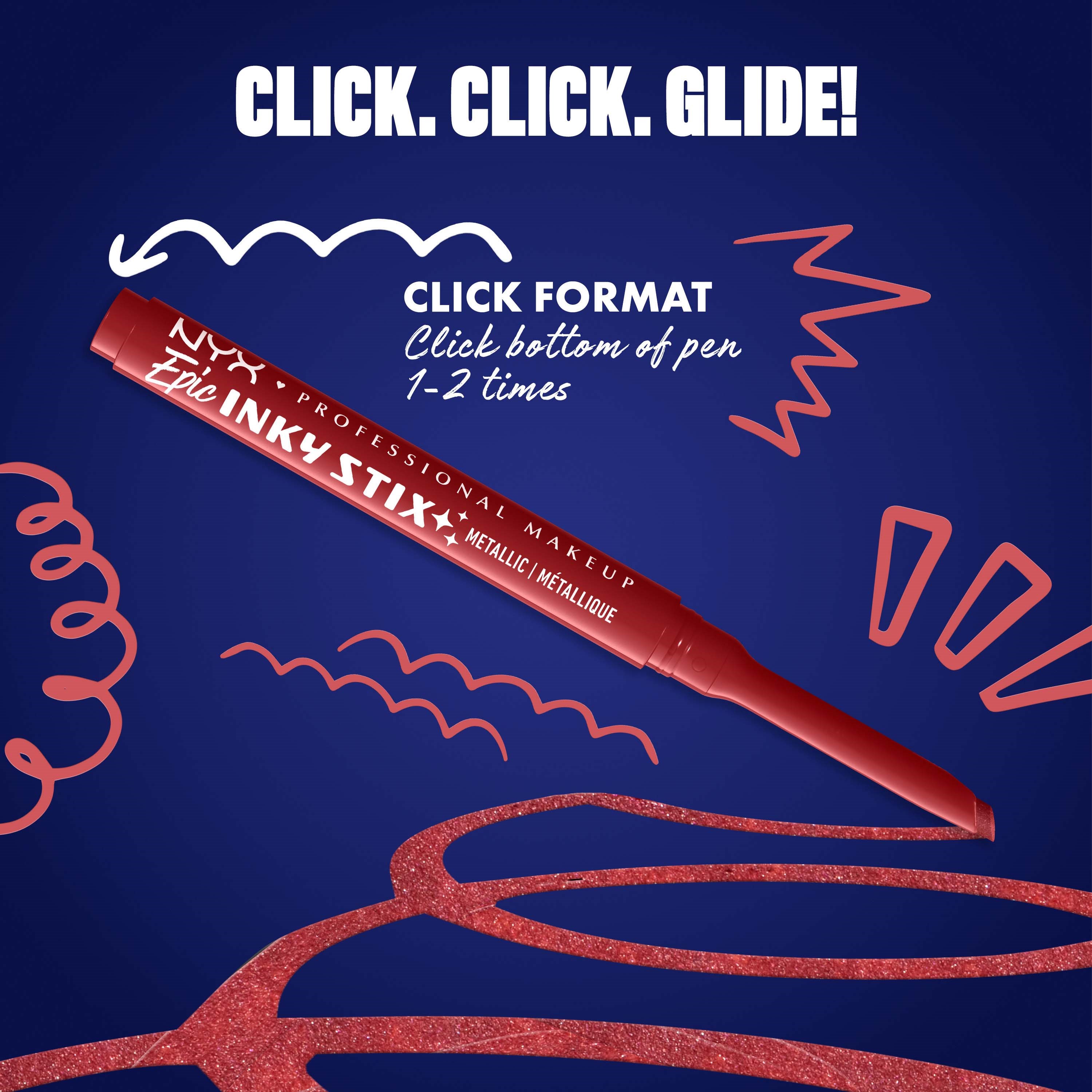 NYX PROFESSIONAL MAKEUP Epic Inky Stix Eyeliner 05 Robotic Red (obrázok 7)