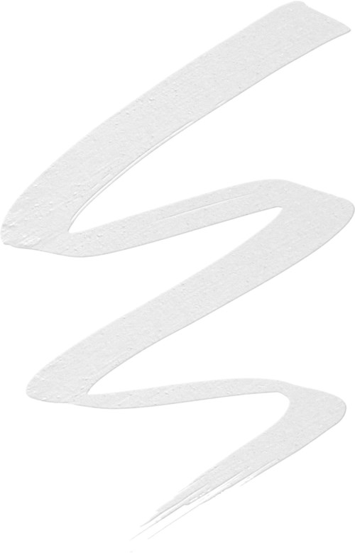 A white, abstract, curved line on a white background, resembling a stylized, flowing shape or number three.