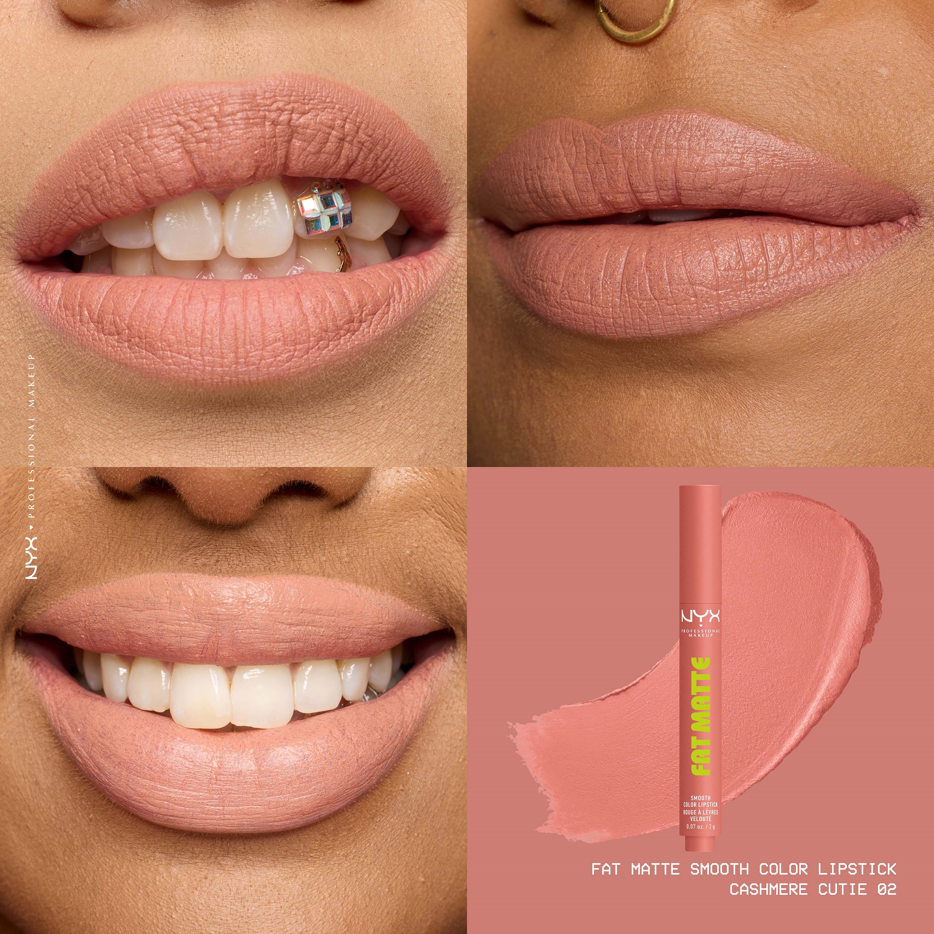 NYX PROFESSIONAL MAKEUP Fat Matte Slick Click Lip Balm 02 Cashemere Cu (obrázok 4)