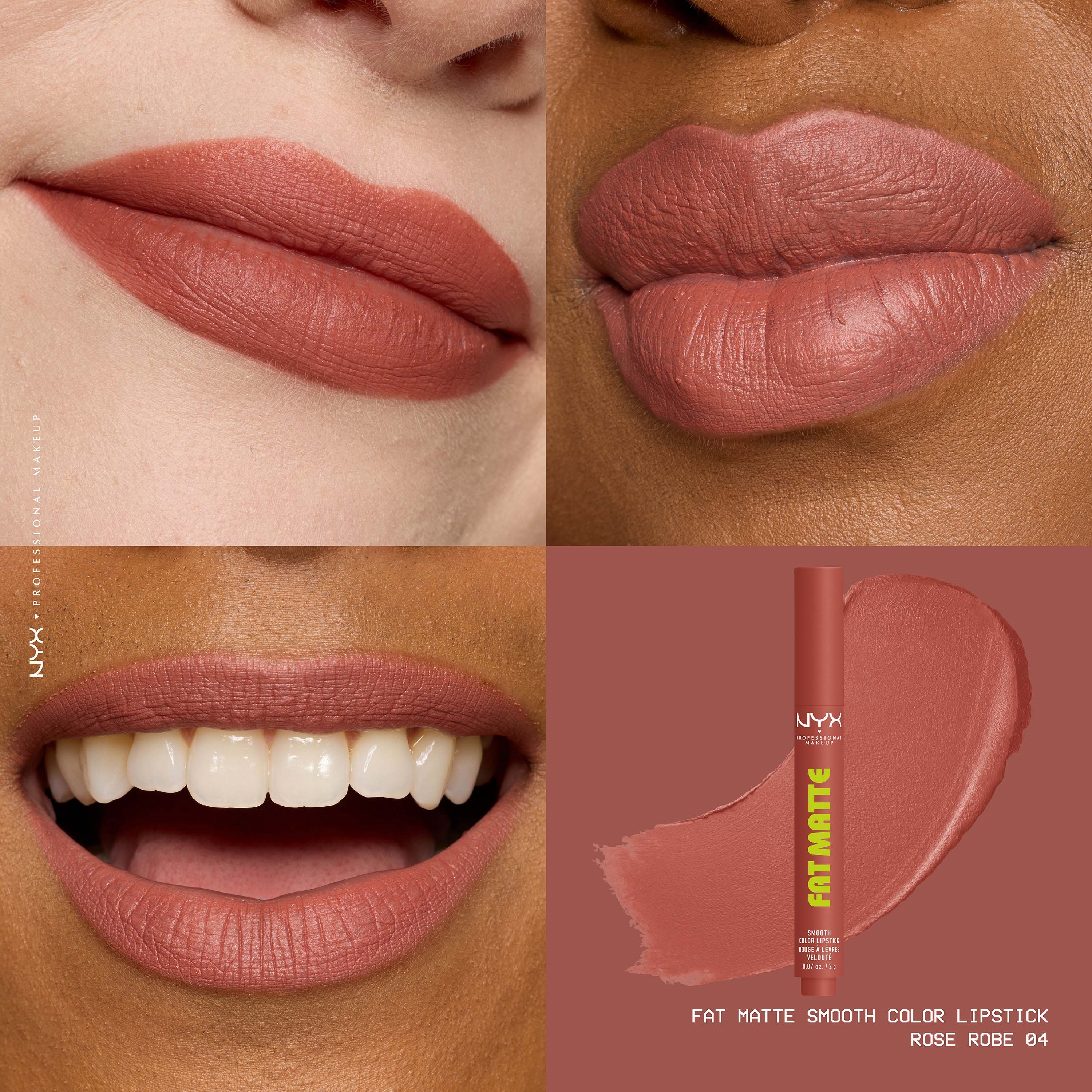 NYX PROFESSIONAL MAKEUP Fat Matte Slick Click Lip Balm 04 Rose Robe (obrázok 4)