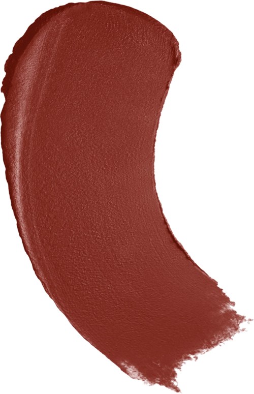 Ett stort brunt penseldrag med rund form och texturerad yta.